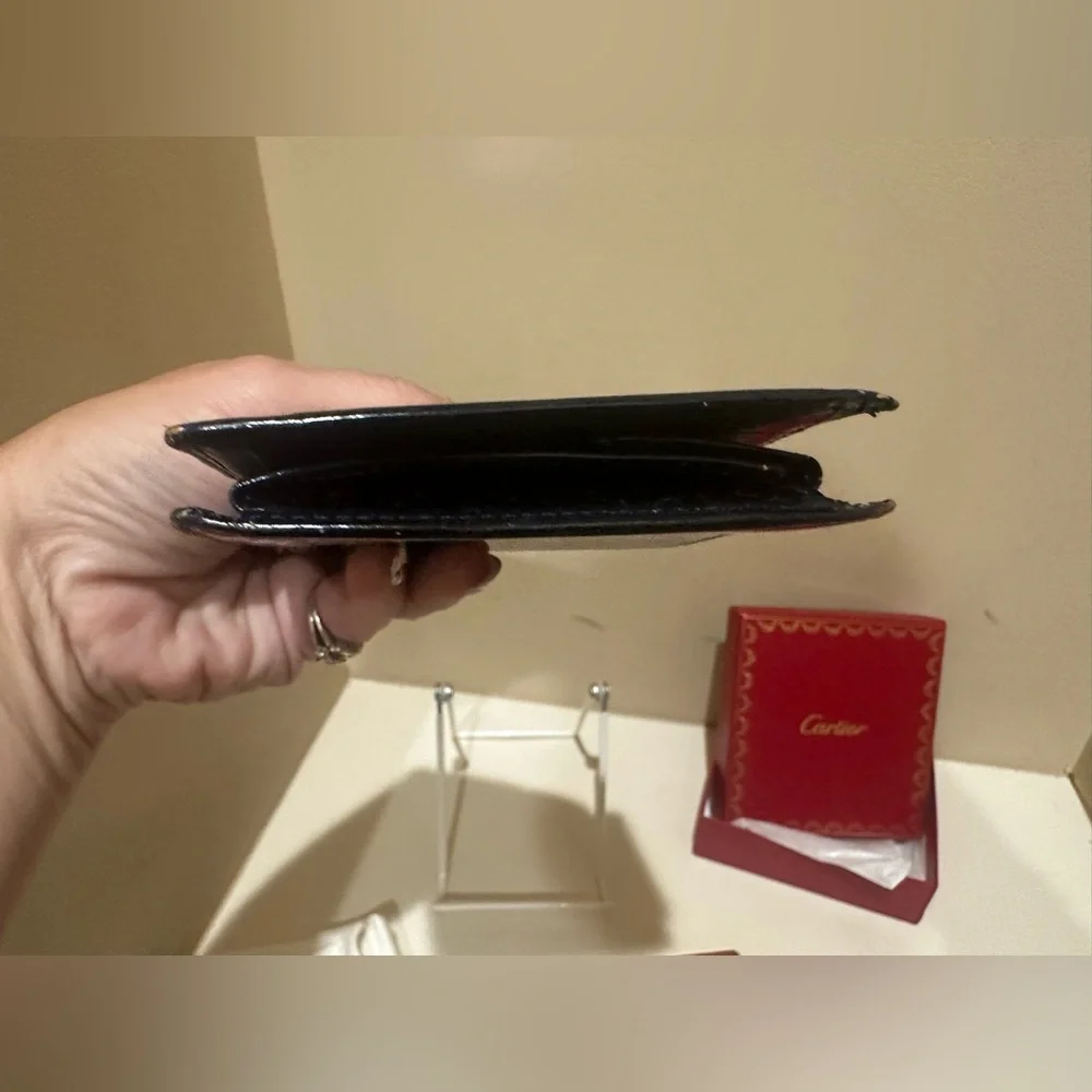 Cartier Happy Birthday Black Mens Wallet W/box and dustbag